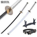 Miecz Wakizashi Krótka Katana Roronoa Zoro Wado Lchimonji One Piece Drewniany 77cm plus Stojak i Pas JT10512-W - 4