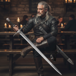 Duży miecz Geralta z pochwą i pasem 126 cm inspirowany Wiedźmin the Witcher dekoracyjny 9323 - 12