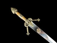 EKSKLUZYWNY Nożyk do listów miniaturka historyczny miecz szkockich górali claymore 27 CM PLUS STOJAK (22) - 11