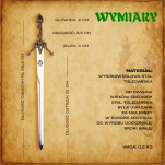 EKSKLUZYWNY Nożyk do listów miniaturka historyczny miecz szkockich górali claymore 27 CM PLUS STOJAK (22) - 3