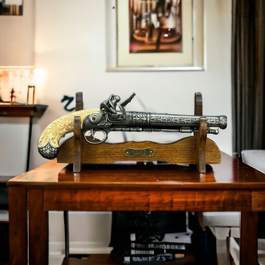 POJEDYNKOWY PISTOLET  Z ZAMKIEM SKAŁKOWYM Z XVIII w. (K1102)