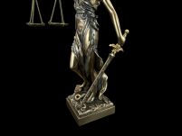 Okazała Temida z wagą i mieczem 31 cm rzeźba brąz symbol sprawiedliwości sygnowana 57 Special Replicas TEM-01 - 11