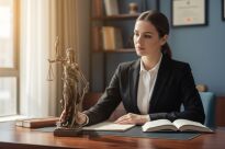 Okazała Temida z wagą i mieczem 31 cm rzeźba brąz symbol sprawiedliwości sygnowana 57 Special Replicas TEM-01 - 16