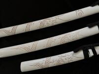 Biały Smok Zestaw Mieczy Katana Wakizashi Tanto Plus Stojak HK1101 - 9