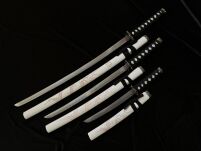Biały Smok Zestaw Mieczy Katana Wakizashi Tanto Plus Stojak HK1101 - 10