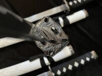 Biały Smok Zestaw Mieczy Katana Wakizashi Tanto Plus Stojak HK1101 - 12
