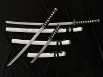 Biały Smok Zestaw Mieczy Katana Wakizashi Tanto Plus Stojak HK1101 - 13
