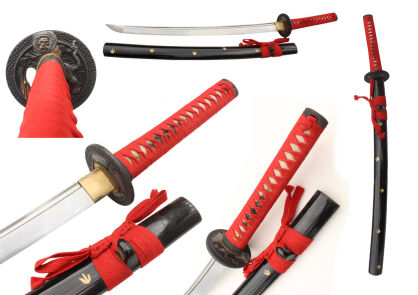 PROF JAPOŃSKI MIECZ WAKIZASHI KRÓTSZA KATANA TRENINGOWY STAL 1060  + STOJAK JOTS081W