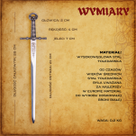 Ekskluzywny NOŻYK DO LISTÓW MINIATURKA HISTORYCZNY MIECZ KRZYŻOWCÓW ZE STALI TOLEDAŃSKIEJ 27 CM PLUS STOJAK (12) - 3
