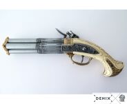 PISTOLET SKAŁKOWY CZTERY LUFY FRANCJA 1310 - 2