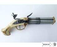 PISTOLET SKAŁKOWY CZTERY LUFY FRANCJA 1310 - 3