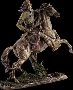 APACHE KRIEGER AUF PFERD MIT RIFFLE UND SHIELD (WU69784A4)