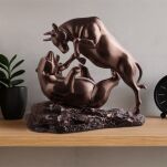 Walka Rynkowa — rzeźba brąz Walka Hossy z Bessą sygnowana 57 Special Replicas prezent dla inwestora dla szefa giełda kryptowaluty BULL-01 - 7