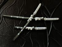 ZESTAW KATANA WAKIZASHI TANTO ZE STOJAKIEM 5KM28-3PCBK - 7