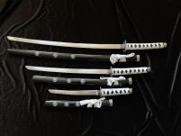 ZESTAW KATANA WAKIZASHI TANTO ZE STOJAKIEM 5KM28-3PCBK - 8