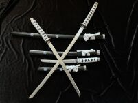 ZESTAW KATANA WAKIZASHI TANTO ZE STOJAKIEM 5KM28-3PCBK - 2