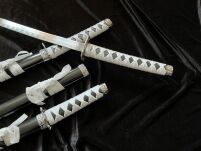 ZESTAW KATANA WAKIZASHI TANTO ZE STOJAKIEM 5KM28-3PCBK - 10