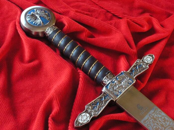 Gravierte RICHLY SYMBOLIC SWORD FREEMASONS (241)