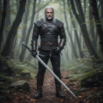 Duży miecz Geralta z pochwą i pasem 126 cm inspirowany Wiedźmin the Witcher dekoracyjny 9322 - 7