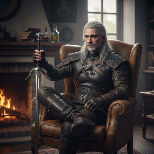 Duży miecz Geralta z pochwą i pasem 126 cm inspirowany Wiedźmin the Witcher dekoracyjny 9322
