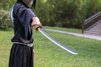 Miecz Wakizashi Krótka Katana Demon Slayer Tokitou Muichirou's Drewniany 77cm plus Stojak i Pas JT10655-W - 8