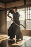 Profesjonalny Brązowy Boken Treningowy Miecz Katana z Twardego Tworzywa z Pochwą, Pasem, Stojakiem oraz Pokrowcem GXSW-07 - 2