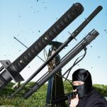 Miecz Katana Ninja Ostry Treningowy Stal 1045 z Dmuchawką D127 - 5