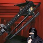 Miecz Katana Ninja Ostry Treningowy Stal 1045 z Dmuchawką D127 - 6