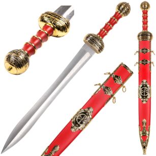 Rzymski Miecz Gladius z Pochwą i Symbolem Chi-Rho - Pod tym Znakiem Zwyciężysz JT6234G