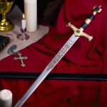 ZŁOTY MIECZ KRÓLA SALOMONA MASOŃSKI TEMPLARIUSZY JT6133GU-BK 86CM - 2