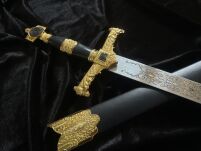 ZŁOTY MIECZ KRÓLA SALOMONA MASOŃSKI TEMPLARIUSZY JT6133GU-BK 86CM - 12