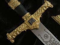 ZŁOTY MIECZ KRÓLA SALOMONA MASOŃSKI TEMPLARIUSZY JT6133GU-BK 86CM - 14