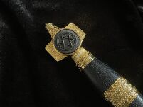 ZŁOTY MIECZ KRÓLA SALOMONA MASOŃSKI TEMPLARIUSZY JT6133GU-BK 86CM - 15