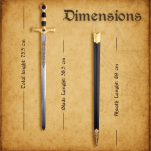 ZŁOTY MIECZ KRÓLA SALOMONA MASOŃSKI TEMPLARIUSZY JT6133GU-BK 86CM - 3