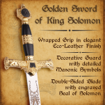 ZŁOTY MIECZ KRÓLA SALOMONA MASOŃSKI TEMPLARIUSZY JT6133GU-BK 86CM - 4