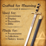 ZŁOTY MIECZ KRÓLA SALOMONA MASOŃSKI TEMPLARIUSZY JT6133GU-BK 86CM - 5