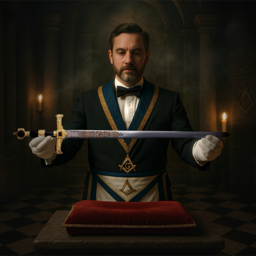 ZŁOTY MIECZ KRÓLA SALOMONA MASOŃSKI TEMPLARIUSZY JT6133GU-BK 86CM