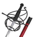 Duży Rapier Renesansowy z Pochwą Stal Nierdzewna JT6007RD - 5