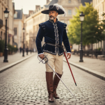 Duży Rapier Renesansowy z Pochwą Stal Nierdzewna JT6007RD - 4