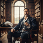 Duży Rapier Renesansowy z Pochwą Stal Nierdzewna JT6007RD - 6